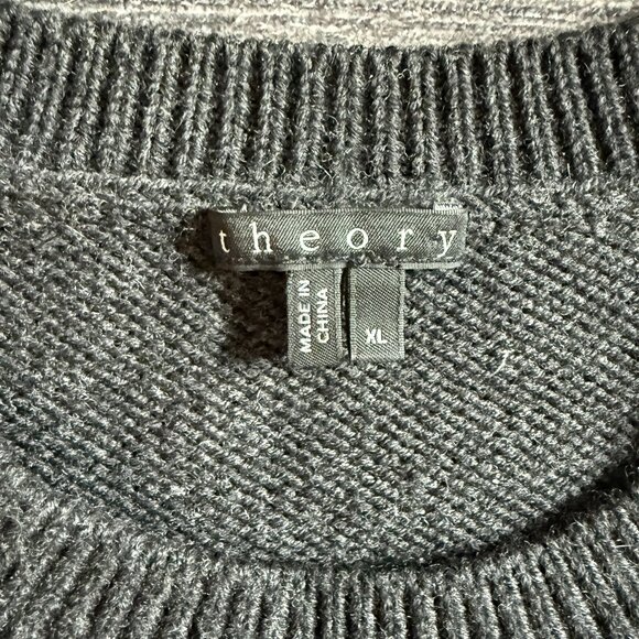 Theory Sweater, XL, Wool, Charcoal Gray - Picture 2 of 3